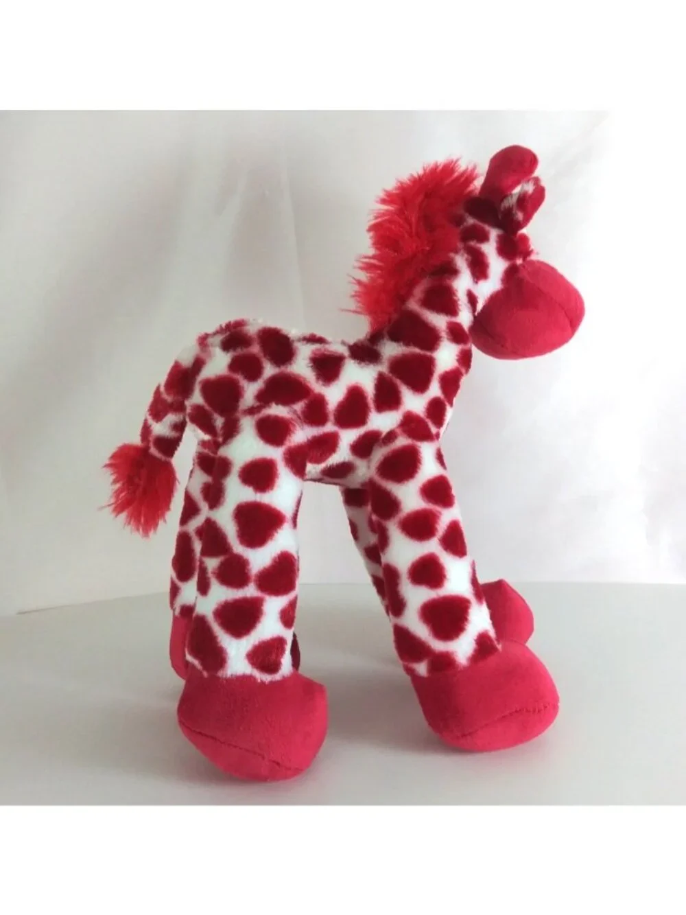 Valentine's White Giraffe With Red Heart Spots Soft 14